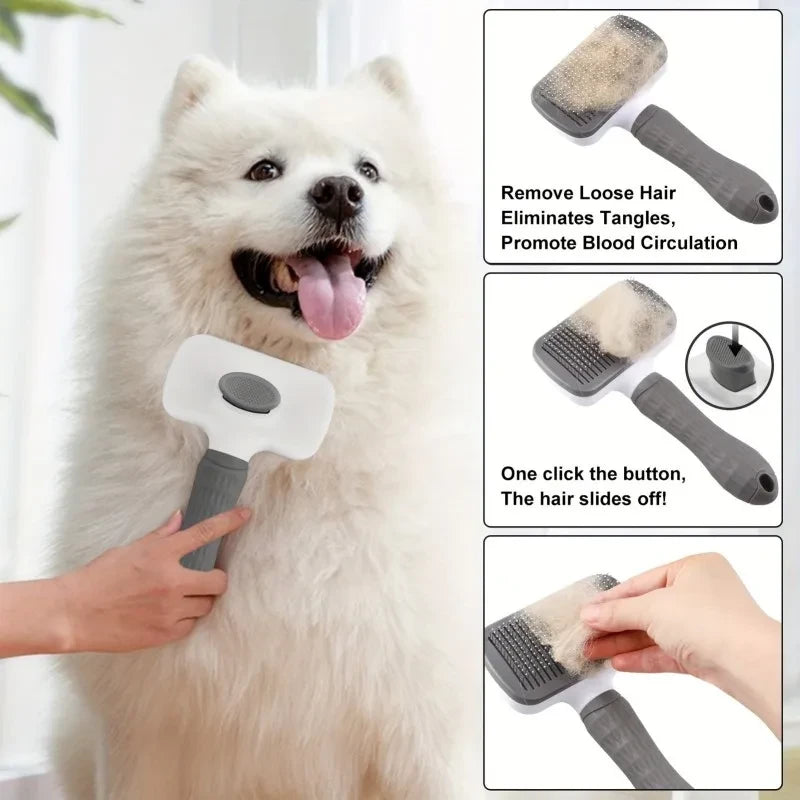 One-Click Dog Grooming Brush