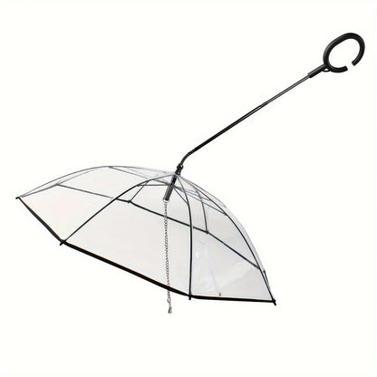 Hot-Selling Foldable Pet Umbrella with Adjustable Angle and Transparent C-Shaped Handle for Dogs