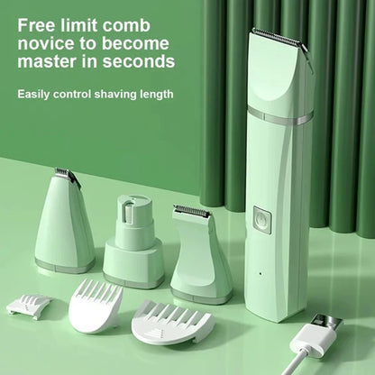 Professional 4-In-1 Electric Pet Grooming Tool Set Dog Hair Clippers USB Rechargeable Pets Haircut Trimmer Shaver Cats Supplies