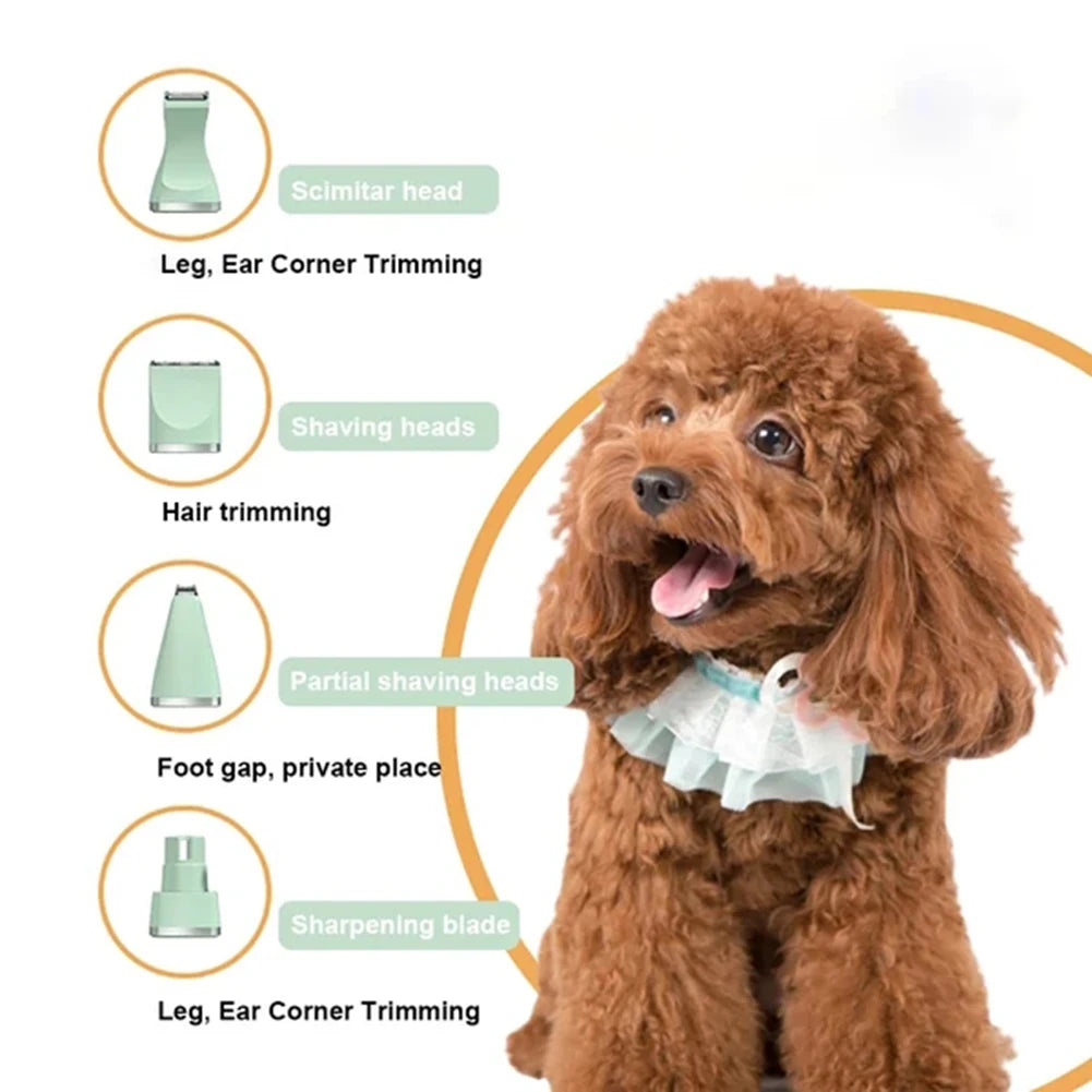 Professional 4-In-1 Electric Pet Grooming Tool Set Dog Hair Clippers USB Rechargeable Pets Haircut Trimmer Shaver Cats Supplies